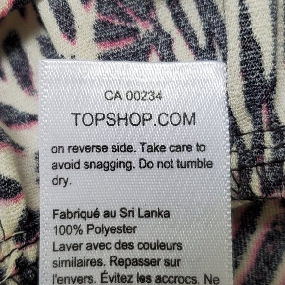 Topshop Margot Animal Print Contemporary Trendy V-Neck Top Size 4 - Picture 12 of 13